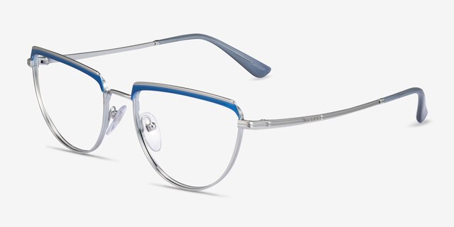 Vogue Eyewear VO4230 Blue Silver MetalEyeglass Frames from EyeBuyDirect, Angle View