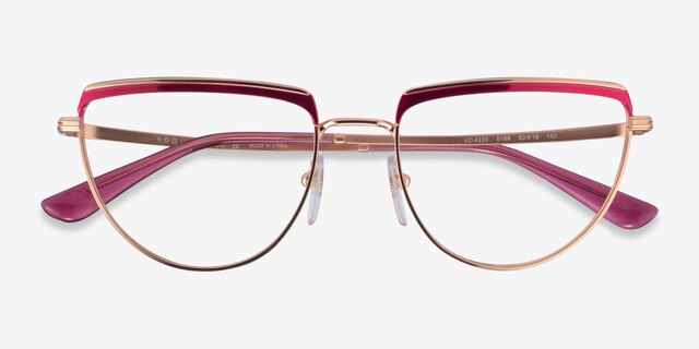 Vogue Eyewear VO4230 Fuchsia Rose Gold MetalEyeglass Frames from EyeBuyDirect, Closed View
