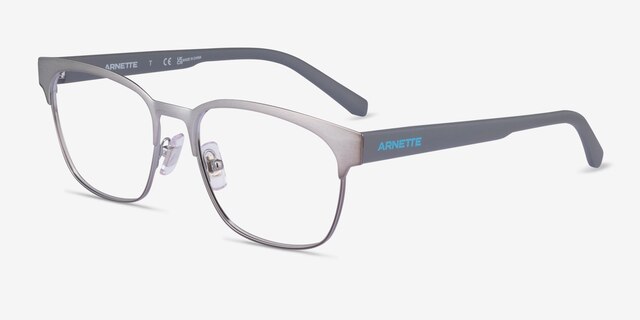 ARNETTE Waterly Silver Gray MetalEyeglass Frames from EyeBuyDirect, Angle View