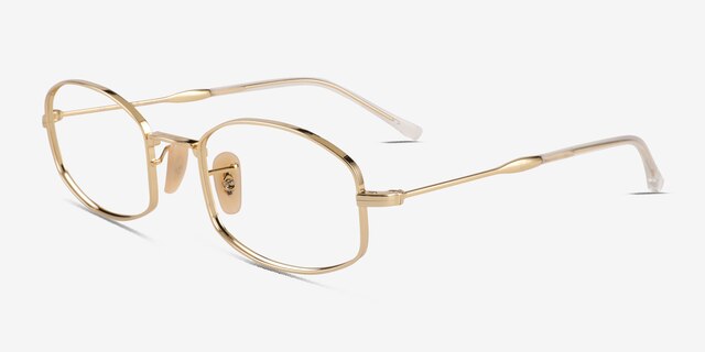 Ray-Ban RB6510 Gold MetalEyeglass Frames from EyeBuyDirect, Angle View