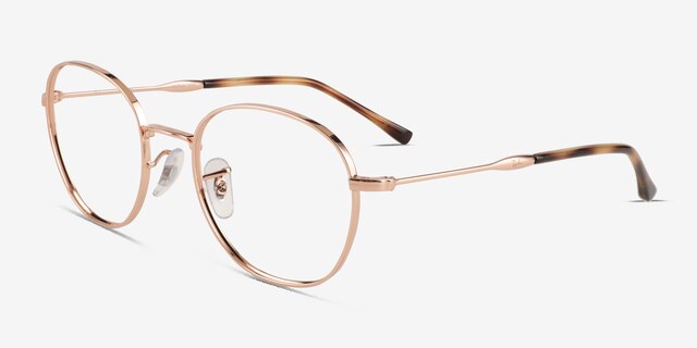 Ray-Ban RB6509 Rose Gold MetalEyeglass Frames from EyeBuyDirect, Angle View