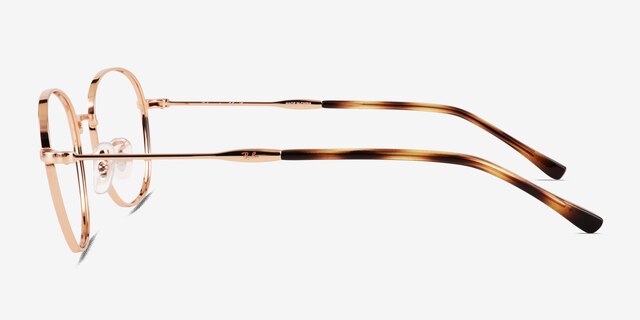 Ray-Ban RB6509 Rose Gold MetalEyeglass Frames from EyeBuyDirect, Side View