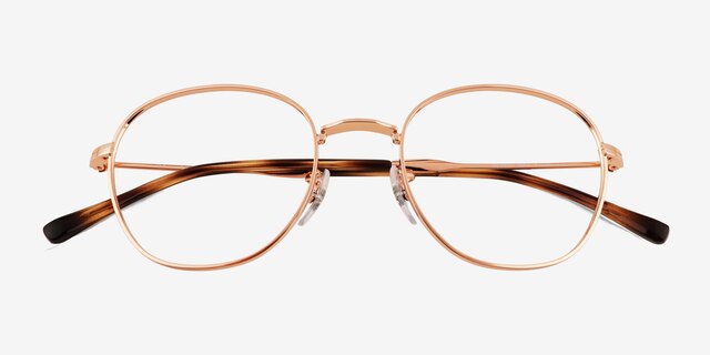 Ray-Ban RB6509 Rose Gold MetalEyeglass Frames from EyeBuyDirect, Closed View