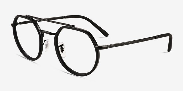 Ray-Ban RB3765V Black MetalEyeglass Frames from EyeBuyDirect, Angle View