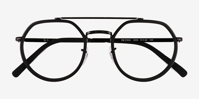Ray-Ban RB3765V Black MetalEyeglass Frames from EyeBuyDirect, Closed View