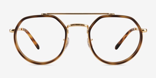 Ray-Ban RB3765V Tortoise MetalEyeglass Frames from EyeBuyDirect, Front View