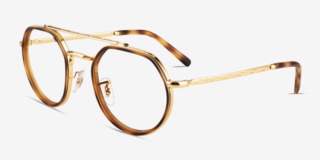 Ray-Ban RB3765V Tortoise MetalEyeglass Frames from EyeBuyDirect, Angle View