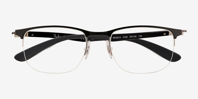Ray-Ban RB6513 Black MetalEyeglass Frames from EyeBuyDirect, Closed View