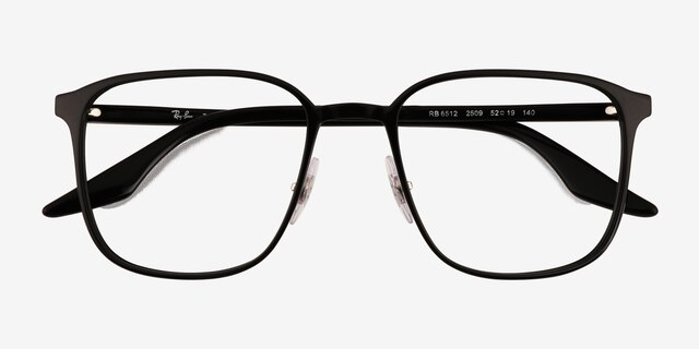 Ray-Ban RB6512 Black MetalEyeglass Frames from EyeBuyDirect, Closed View