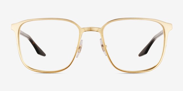 Ray-Ban RB6512 Brushed Gold MetalEyeglass Frames from EyeBuyDirect, Front View