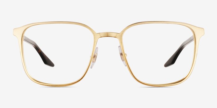Ray-Ban RB6512 Brushed Gold Metal Eyeglass Frames from EyeBuyDirect
