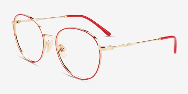 Vogue Eyewear VO4280 Red Gold MetalEyeglass Frames from EyeBuyDirect, Angle View