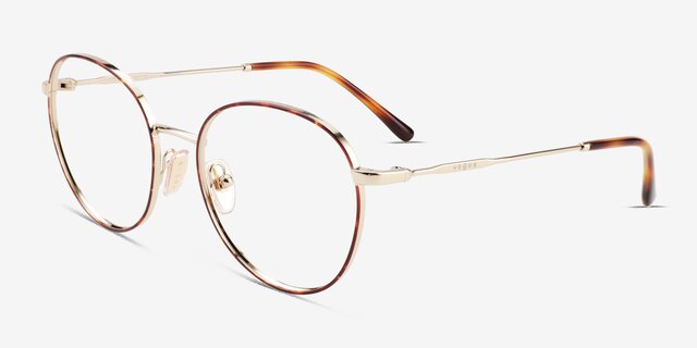 Vogue Eyewear VO4280 Tortoise Pale Gold MetalEyeglass Frames from EyeBuyDirect, Angle View