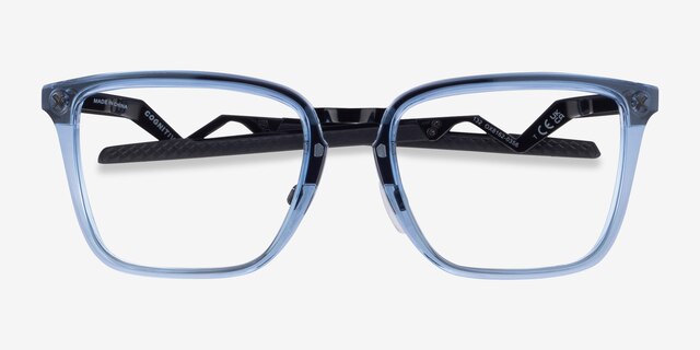 Oakley Cognitive Transparent Blue TitaniumEyeglass Frames from EyeBuyDirect, Closed View