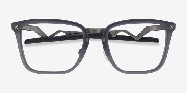 Oakley Cognitive Satin Gray TitaniumEyeglass Frames from EyeBuyDirect, Closed View
