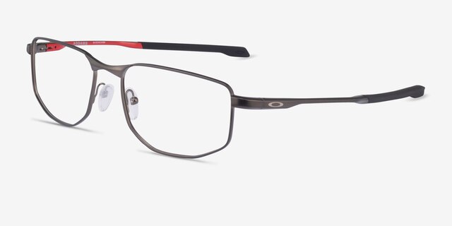 Oakley Addams Brown Gunmetal MetalEyeglass Frames from EyeBuyDirect, Angle View