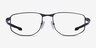 Oakley Addams Matte Dark Blue MetalEyeglass Frames from EyeBuyDirect, Front View