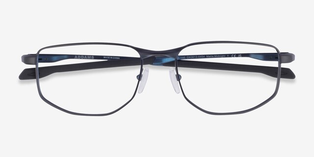 Oakley Addams Matte Dark Blue MetalEyeglass Frames from EyeBuyDirect, Closed View
