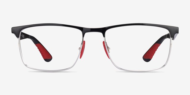 Ray-Ban RB6516M Black Silver MetalEyeglass Frames from EyeBuyDirect, Front View