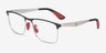 Ray-Ban RB6516M Black Silver MetalEyeglass Frames from EyeBuyDirect, Angle View
