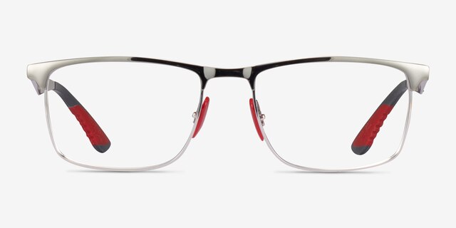 Ray-Ban RB6516M Shiny Silver MetalEyeglass Frames from EyeBuyDirect, Front View