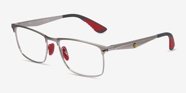 Ray-Ban RB6516M Shiny Silver MetalEyeglass Frames from EyeBuyDirect, Angle View