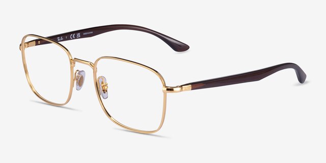 Ray-Ban RB6469 Gold MetalEyeglass Frames from EyeBuyDirect, Angle View