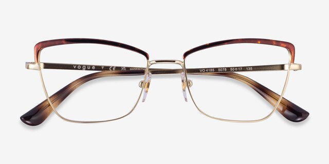 Vogue Eyewear VO4185 Tortoise Gold MetalEyeglass Frames from EyeBuyDirect, Closed View