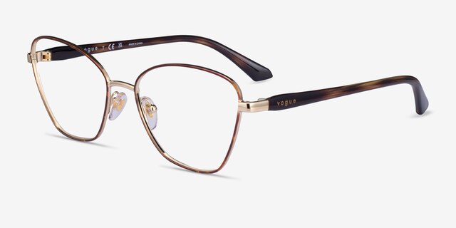 Vogue Eyewear VO4195 Tortoise Gold MetalEyeglass Frames from EyeBuyDirect, Angle View