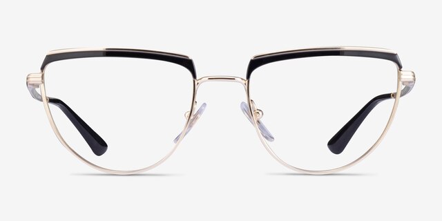 Vogue Eyewear VO4230 Black Gold MetalEyeglass Frames from EyeBuyDirect, Front View
