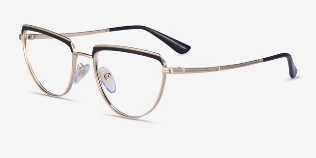 Vogue Eyewear VO4230 Black Gold MetalEyeglass Frames from EyeBuyDirect, Angle View