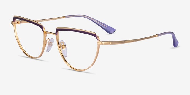 Vogue Eyewear VO4230 Purple Gold MetalEyeglass Frames from EyeBuyDirect, Angle View