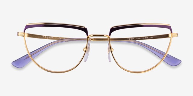 Vogue Eyewear VO4230 Purple Gold MetalEyeglass Frames from EyeBuyDirect, Closed View