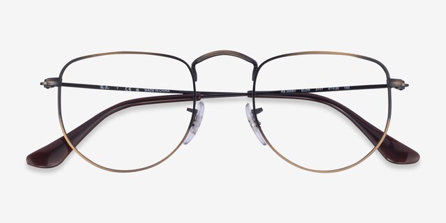 Ray-Ban RB3958V Elon Bronze MetalEyeglass Frames from EyeBuyDirect, Closed View