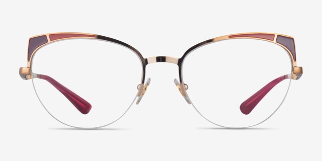 Vogue Eyewear VO4153 Pink Purple Rose Gold MetalEyeglass Frames from EyeBuyDirect, Front View