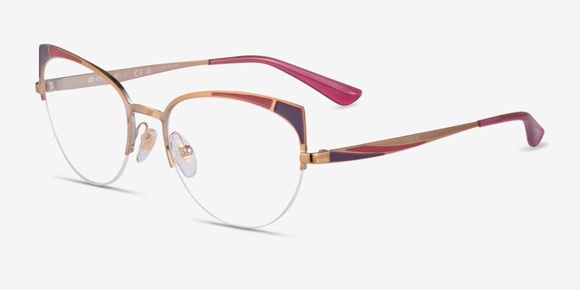 Vogue Eyewear VO4153 Pink Purple Rose Gold MetalEyeglass Frames from EyeBuyDirect, Angle View