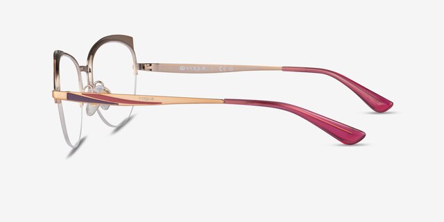 Vogue Eyewear VO4153 Pink Purple Rose Gold MetalEyeglass Frames from EyeBuyDirect, Side View