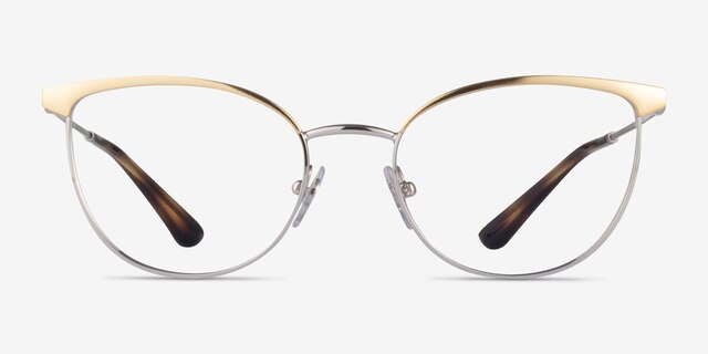 Vogue Eyewear VO4208 Gold Silver MetalEyeglass Frames from EyeBuyDirect, Front View