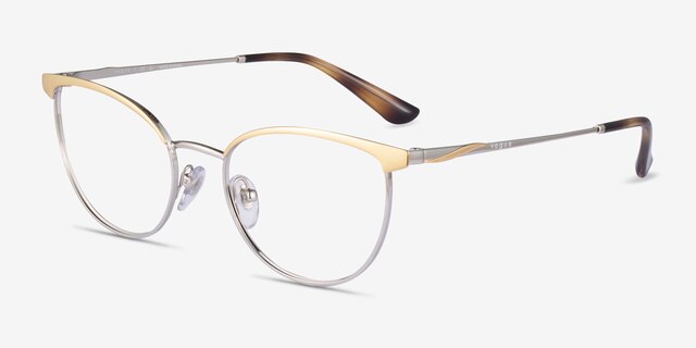 Vogue Eyewear VO4208 Gold Silver MetalEyeglass Frames from EyeBuyDirect, Angle View