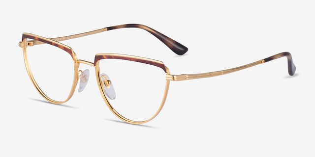Vogue Eyewear VO4230 Tortoise Gold MetalEyeglass Frames from EyeBuyDirect, Angle View