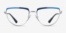 Vogue Eyewear VO4230 Blue Shiny Silver MetalEyeglass Frames from EyeBuyDirect, Front View