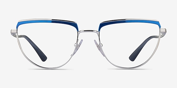 Vogue Eyewear VO4230 Blue Shiny Silver Metal Eyeglass Frames