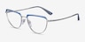 Vogue Eyewear VO4230 Blue Shiny Silver MetalEyeglass Frames from EyeBuyDirect, Angle View