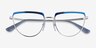 Vogue Eyewear VO4230 Blue Shiny Silver MetalEyeglass Frames from EyeBuyDirect, Closed View