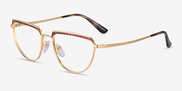 Vogue Eyewear VO4230 Gold Tortoise MetalEyeglass Frames from EyeBuyDirect, Angle View