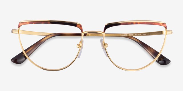 Vogue Eyewear VO4230 Gold Tortoise MetalEyeglass Frames from EyeBuyDirect, Closed View
