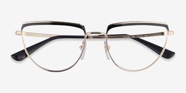 Vogue Eyewear VO4230 Black Pale Gold MetalEyeglass Frames from EyeBuyDirect, Closed View