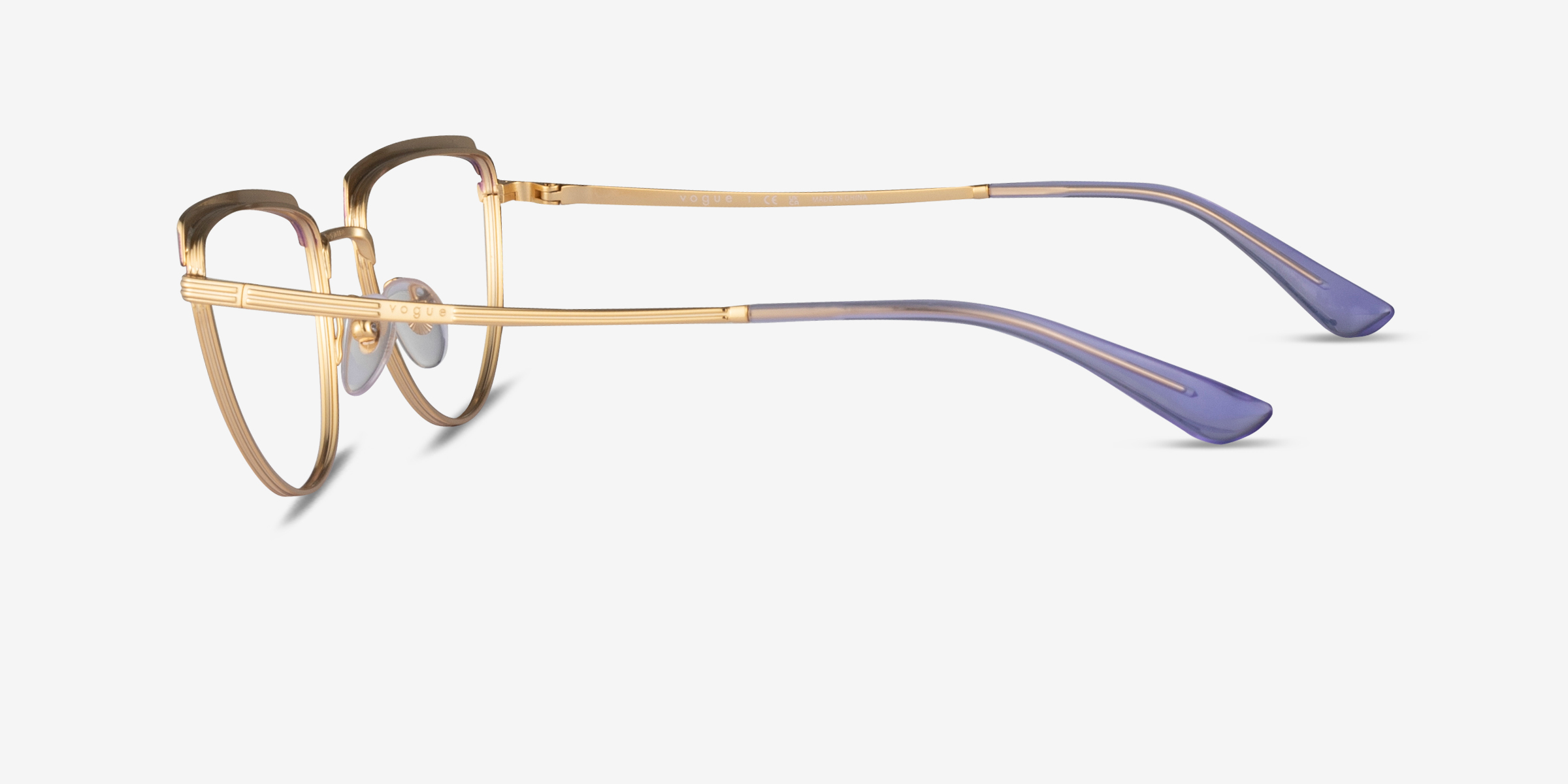 Lunettes De Soleil Femme - Monture Violette - Verres Gris - Occasion Bon État