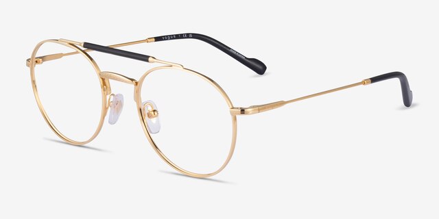 Vogue Eyewear VO4239 Gold MetalEyeglass Frames from EyeBuyDirect, Angle View