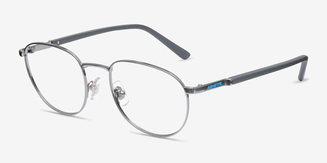 ARNETTE Huancas Matte Silver MetalEyeglass Frames from EyeBuyDirect, Angle View